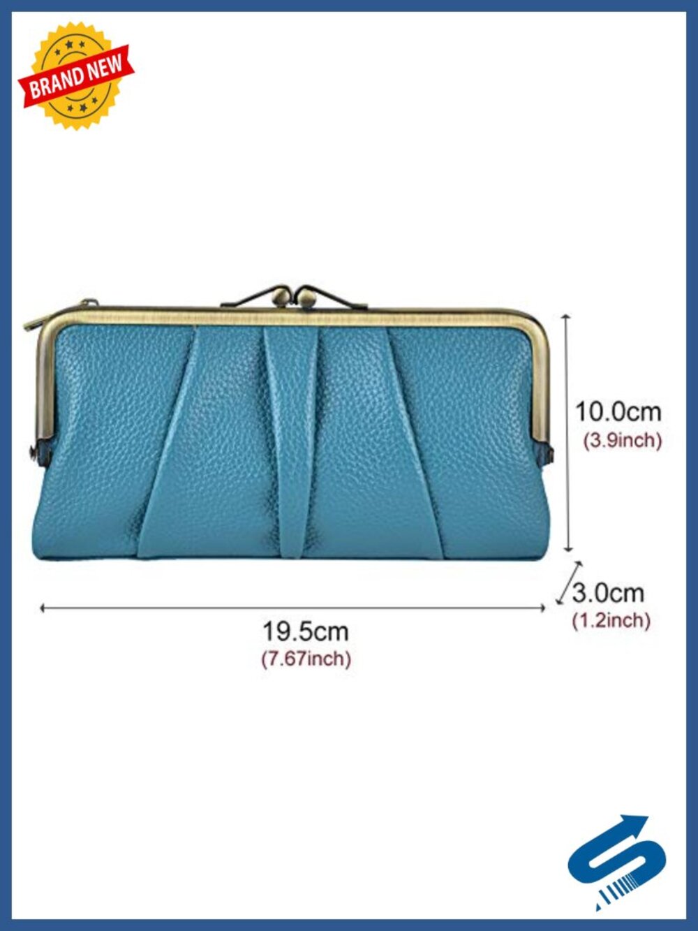 Soft Leather Bifold RFID Clutch Wallet with Zipper and Kiss Lock - Picture 5 of 6